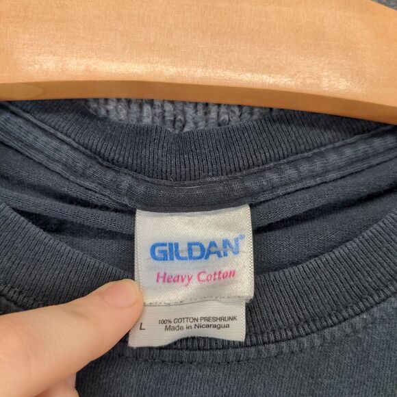 Gildan Subway App T-Shirt Mens Large Short Sleeve Black Crew Neck Heavy Cotton - Picture 9 of 12